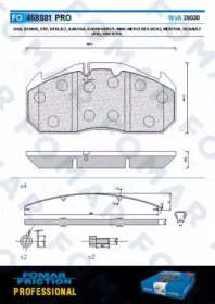 FOMAR FRICTION fo468881 -  Комплект тормозных колодок, дисковый тормоз